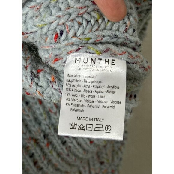 Munthe Tend Cardigan Chunky Knit Wool Blend Slouchy Boho Made In Italy 38 US 8 - Picture 7 of 10
